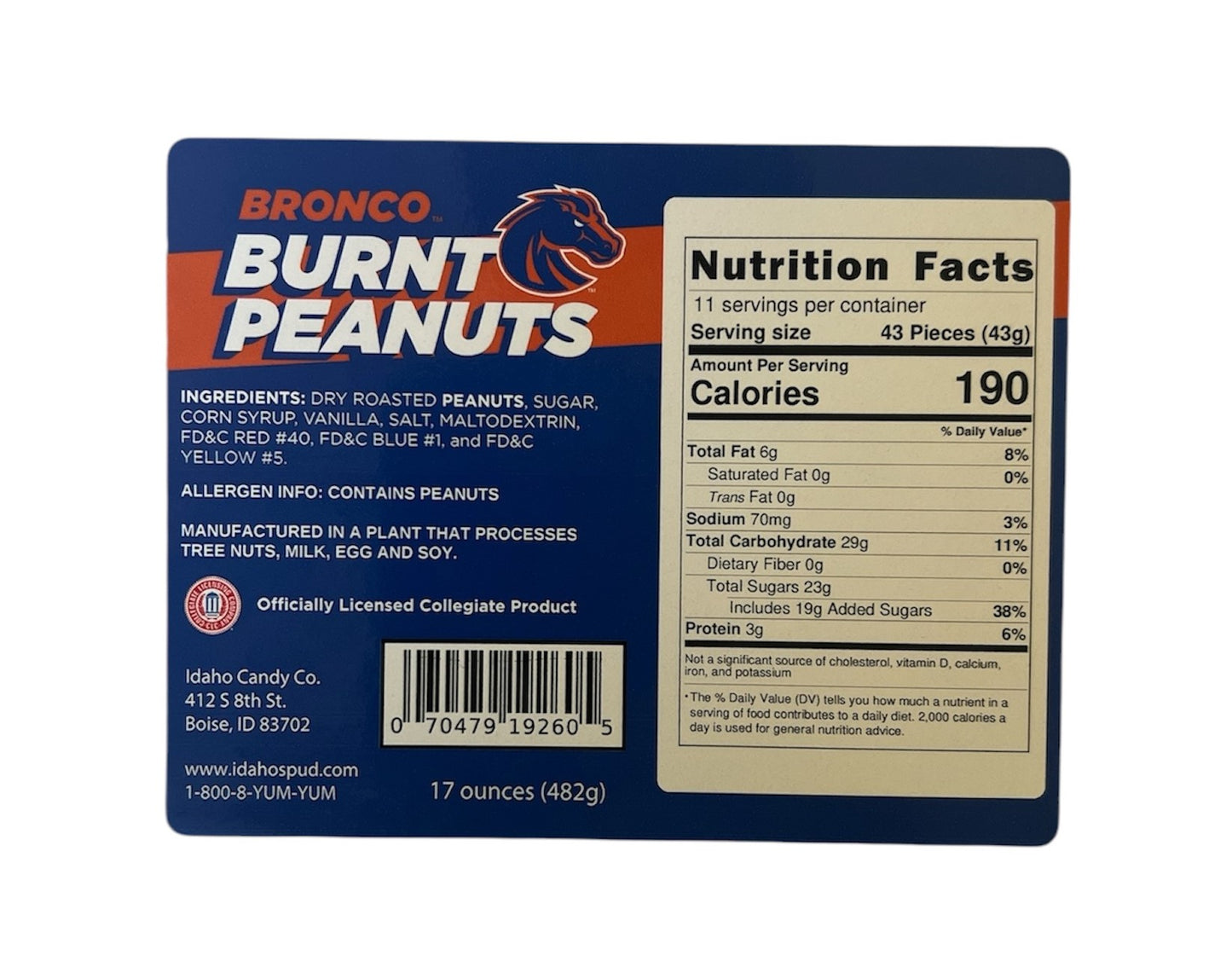 Bronco Burnt Peanuts - Tub - 17oz